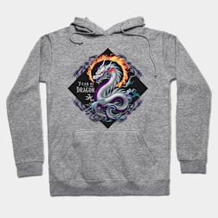 "Year of the Dragon: Majestic Ukiyo-e Inspired Art" - Chinese Zodiac Dragon Hoodie